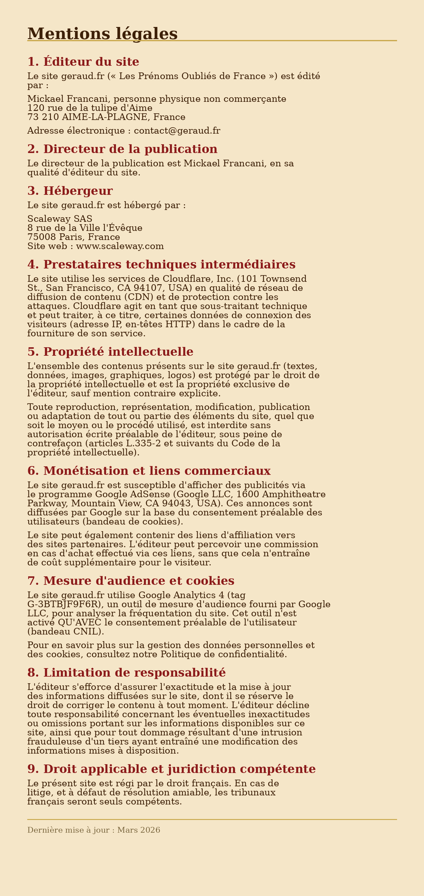 Mentions légales — Geraud.fr