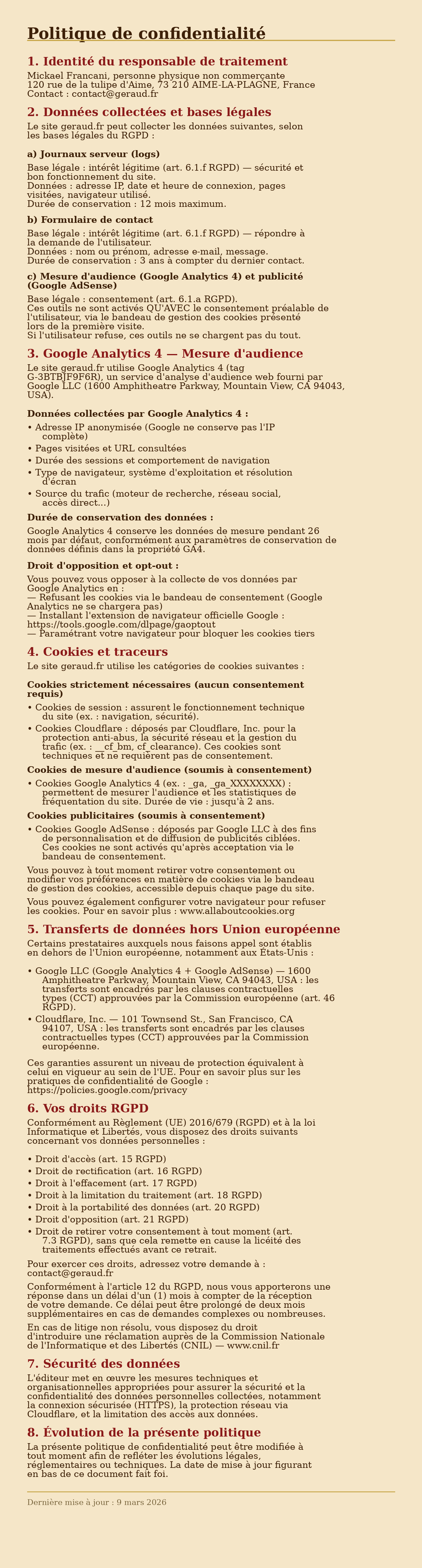 Politique de confidentialité — Geraud.fr